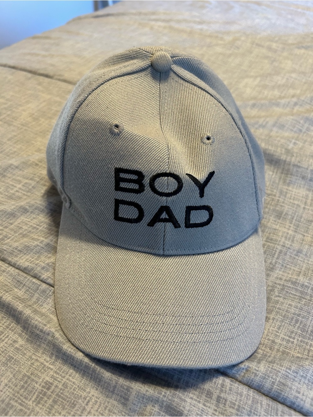 Gray 'BOY DAD' Embroidered Baseball Cap